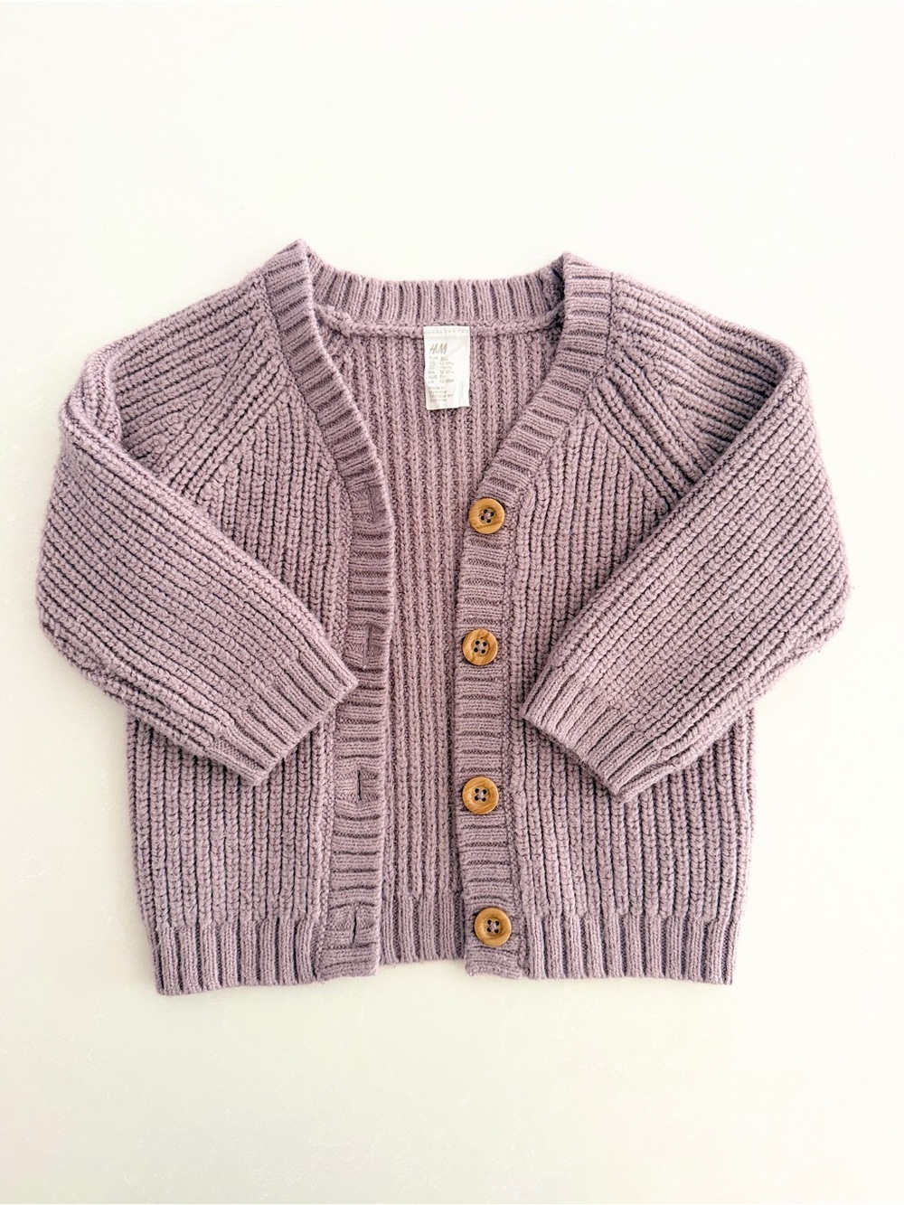 H&M Baby Ribbed Knit Cardigan (Dusty Pink/Mauve) •Size 12-18M (18M US)